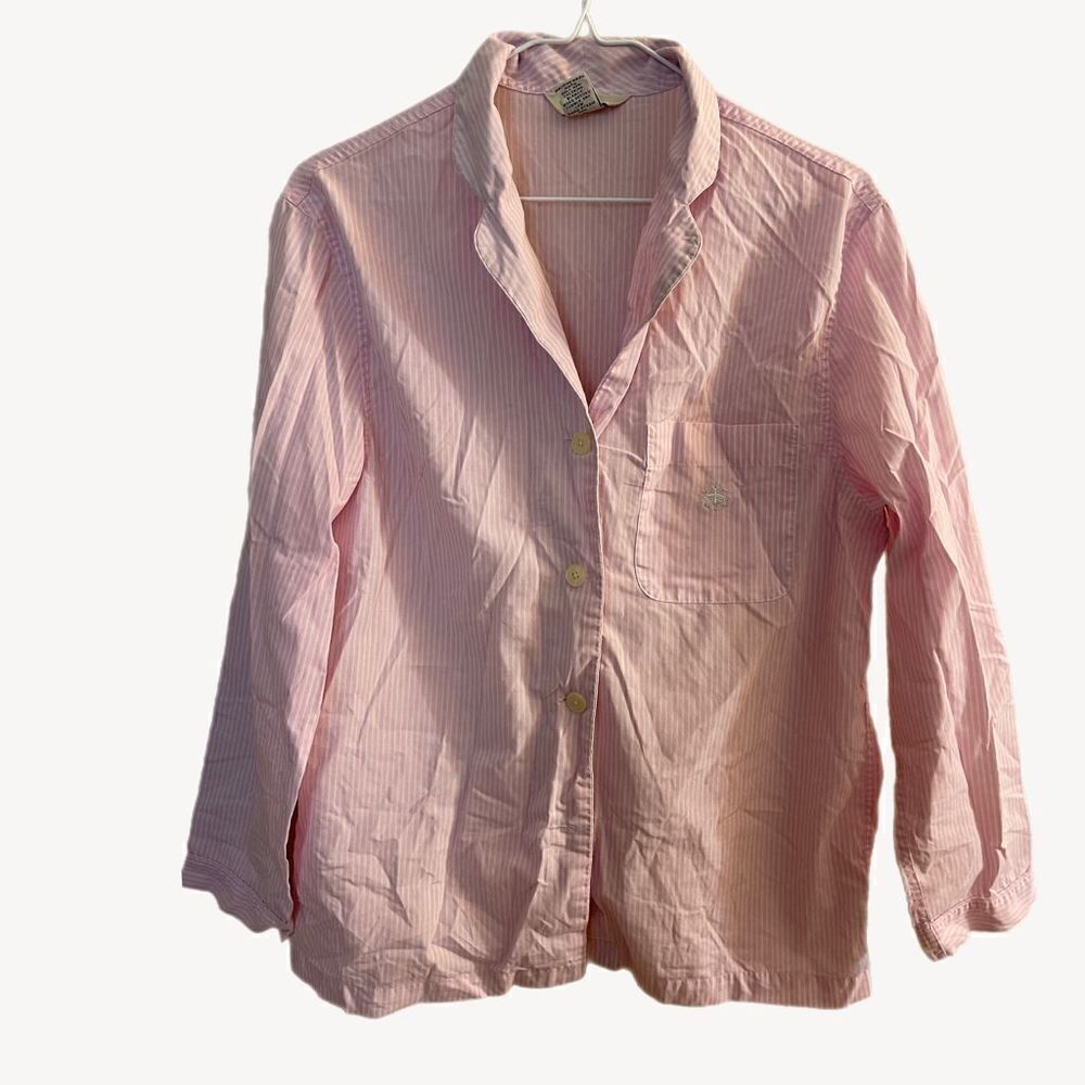 Brooks Brothers Womens Pajama top Size Small Pink/White
